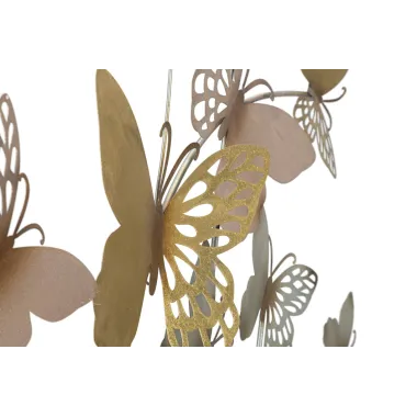 PANEL ŚCIENNY BUTTERFLIES ZŁOTO/RÓŻOWY 132X3,5X95,5 cm